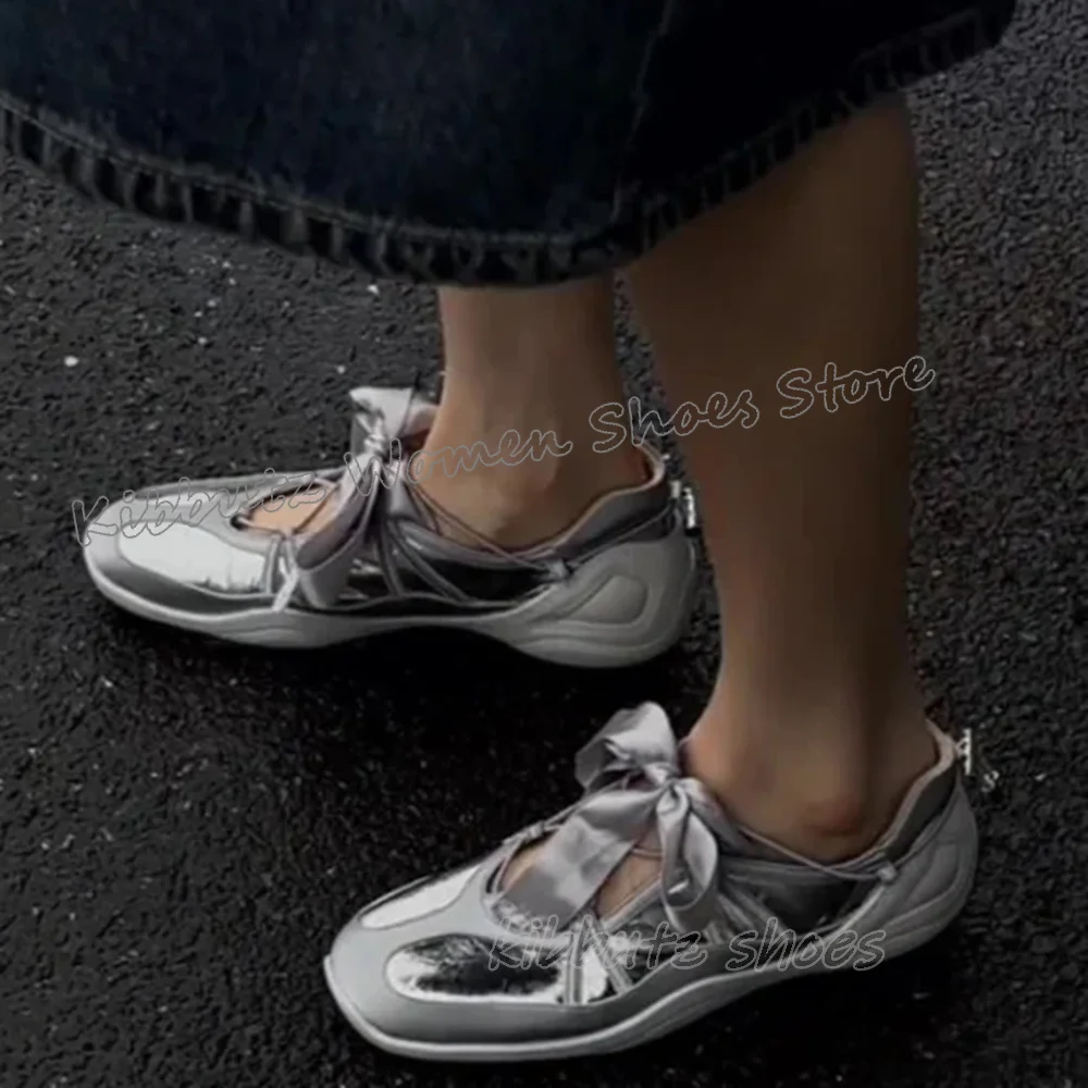 Satin Bows Ballet Pump Sneaker Leather Cross Strap Round Toe Thick Bottom Solid Color Fashion Elegant Concise Sexy Women Shoes
Satin Bows Ballet Pump Sneaker Leather Cross Strap Round Toe Thick Bottom Solid Color Fashion Elegant Concise Sexy Women Shoes