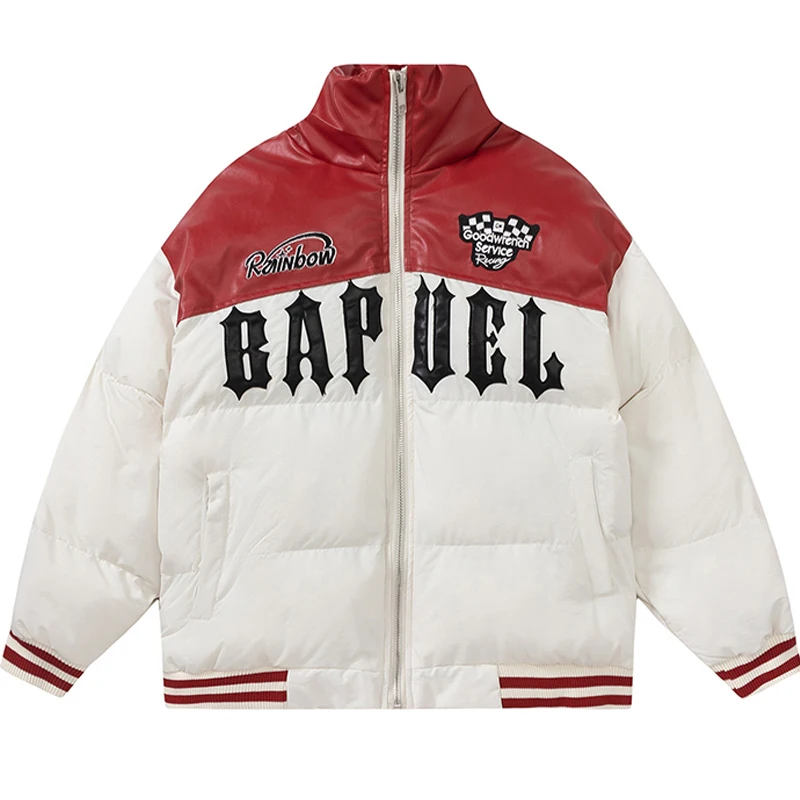 Winter Thicken Warm Padded Parka Men Patchwork Vintage Letter Embroidery Down Jacket Streetwear Harajuku Oversized Coat Unisex
Winter Thicken Warm Padded Parka Men Patchwork Vintage Letter Embroidery Down Jacket Streetwear Harajuku Oversized Coat Unisex