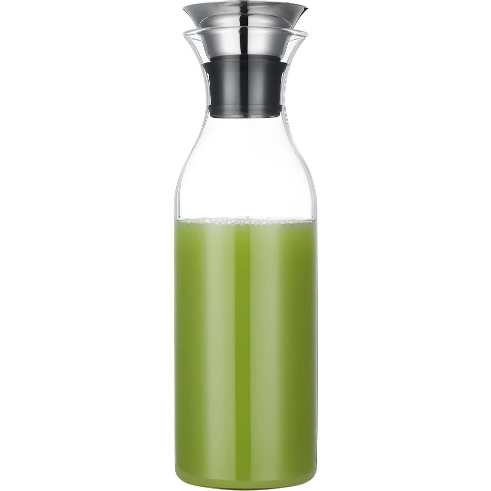 Glass Carafe with Lid, 50 Ounces Borosilicate Glass Pitcher for Hot/Cold Water, Ice Tea and Juice Beverage
Glass Carafe with Lid, 50 Ounces Borosilicate Glass Pitcher for Hot/Cold Water, Ice Tea and Juice Beverage