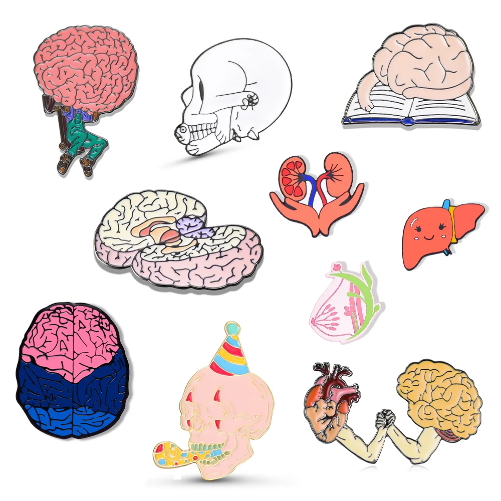 Brain Organ Brooch Creative Skull Stomach Liver Enamel Pins Fashion Medicine Lapel Badge Jewelry Accessory Gift for Doctor Nurse
Brain Organ Brooch Creative Skull Stomach Liver Enamel Pins Fashion Medicine Lapel Badge Jewelry Accessory Gift for Doctor Nurse