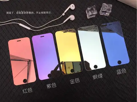Vidrio templado de espejo colorido de lujo para iPhone17 16 1514 13 12 Protector de pantalla película protectora de vidrio