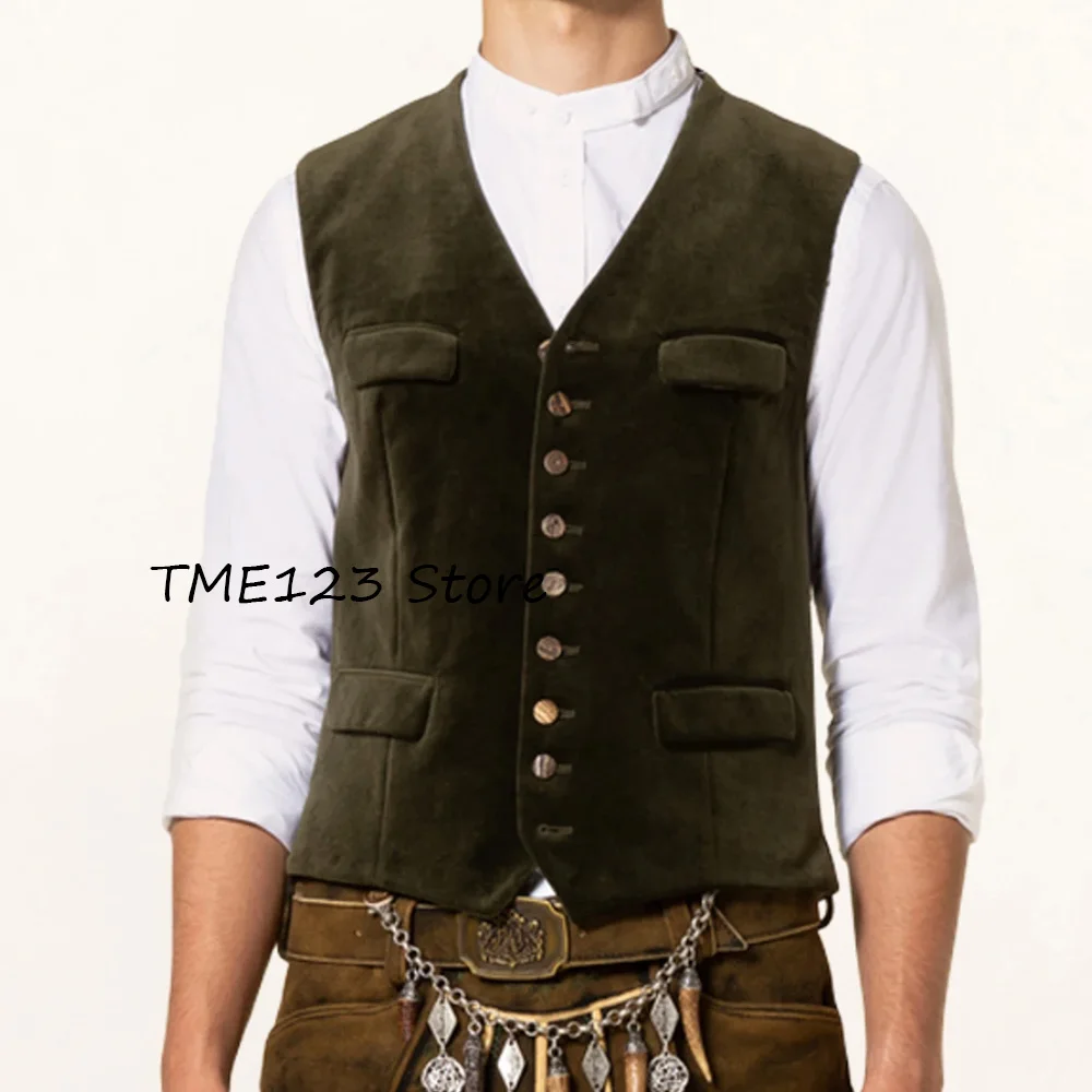 Sleeveless Gillet Men Casual Men's Suit Vest Velvet Fabric Flap Pockets Single-breasted V-neck Working Fashion Suits Blazer
Sleeveless Gillet Men Casual Men's Suit Vest Velvet Fabric Flap Pockets Single-breasted V-neck Working Fashion Suits Blazer