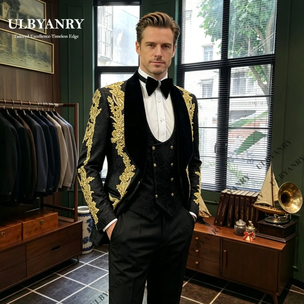 ULBYANRY Three Pieces Men's Formal Suit with Jacket Pants Waistcoat Jacquard Groom Suit for Wedding, Events Prom Party Tuxedo
ULBYANRY Three Pieces Men's Formal Suit with Jacket Pants Waistcoat Jacquard Groom Suit for Wedding, Events Prom Party Tuxedo