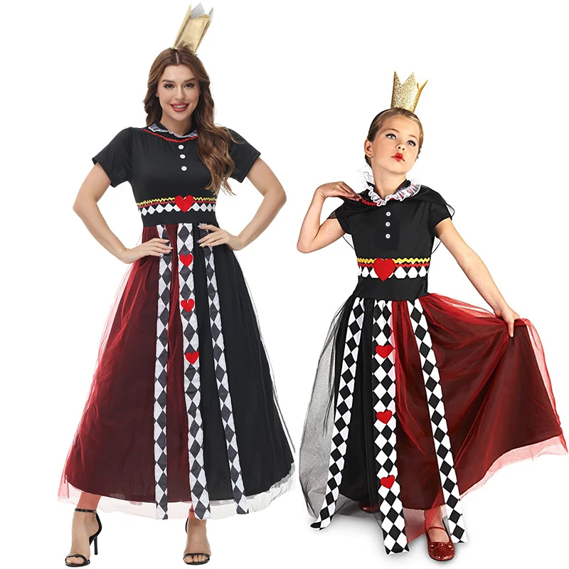 Queen of Hearts Child Dress Up Costume Girls Alice Red Hearts Queen Halloween Costume Women Fancy Dress Outfit
Queen of Hearts Child Dress Up Costume Girls Alice Red Hearts Queen Halloween Costume Women Fancy Dress Outfit