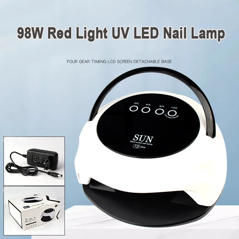 98W Red Light UV LED Nail Lamp Machine Nail Curing Gel UV Dryer Lamp Manicure Nail Polish Dryer Machine for Fast Drying
98W Red Light UV LED Nail Lamp Machine Nail Curing Gel UV Dryer Lamp Manicure Nail Polish Dryer Machine for Fast Drying