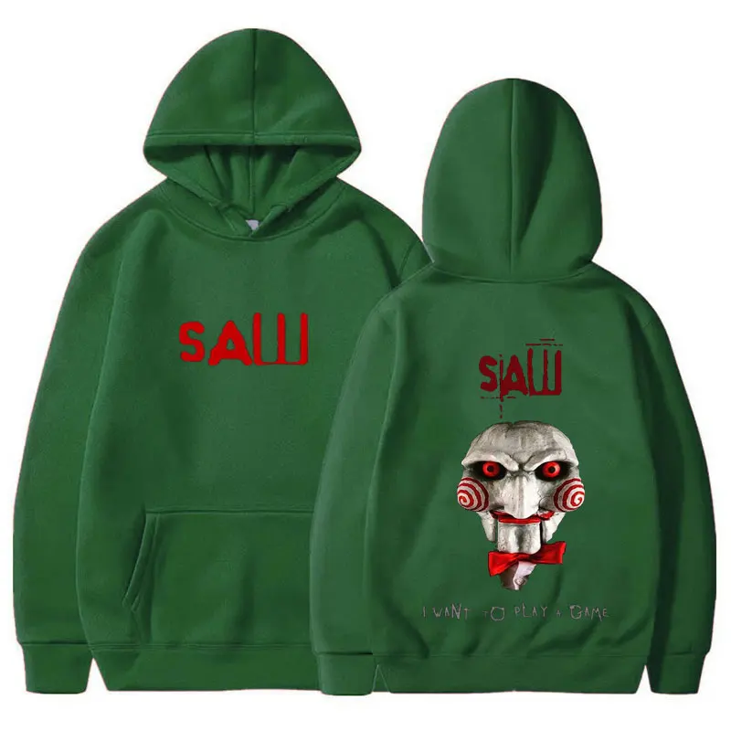 Толстовки Camisa SawII с капюшоном из фильма ужасов, графический ретро-стиль, головоломка на Хэллоуин, осень-зима, пуловеры с длинными рукавами, толстовки
Толстовки Camisa SawII с капюшоном из фильма ужасов, графический ретро-стиль, головоломка на Хэллоуин, осень-зима, пуловеры с длинными рукавами, толстовки