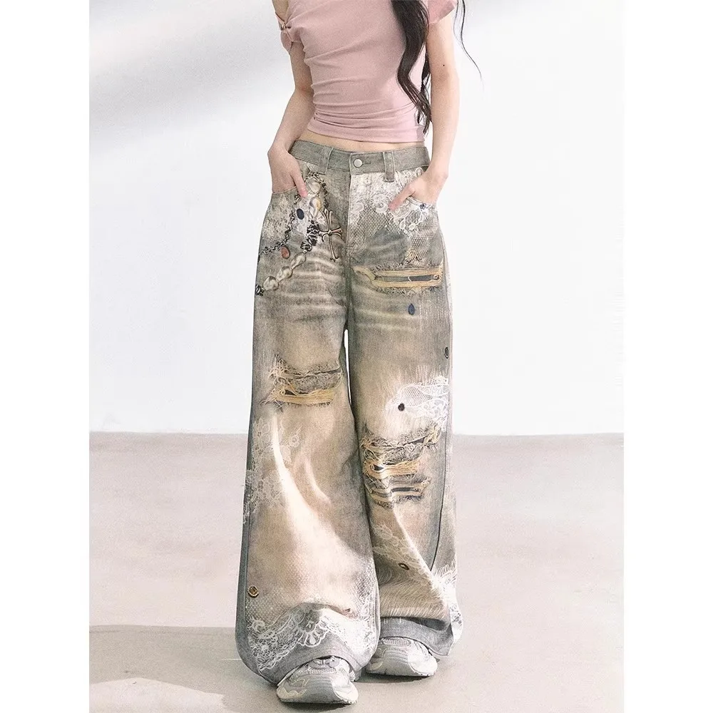 Vintage Heavy Industry New Cross Printed High Street Pant Jeans Women Pants Women's Wide Jeans Pants for Woman Shoujo Girl Style
Vintage Heavy Industry New Cross Printed High Street Pant Jeans Women Pants Women's Wide Jeans Pants for Woman Shoujo Girl Style