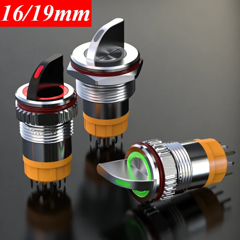 3A 6PIN/8PIN 16/19mm Metal Housing Rotary Switch High Current Handle 5-24V LED Light Tri-color 220V 2NO Switch Connector
3A 6PIN/8PIN 16/19mm Metal Housing Rotary Switch High Current Handle 5-24V LED Light Tri-color 220V 2NO Switch Connector
