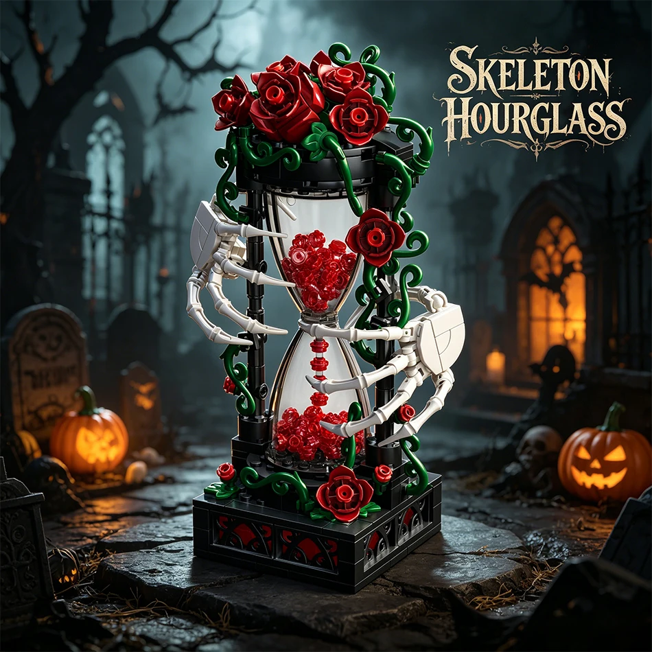 Halloween Gothic Rose Skeleton Hourglass Building Blocks Flower Skull Sand Clock Desktop Decor Bricks Toys Valentine Day Gifts
Halloween Gothic Rose Skeleton Hourglass Building Blocks Flower Skull Sand Clock Desktop Decor Bricks Toys Valentine Day Gifts