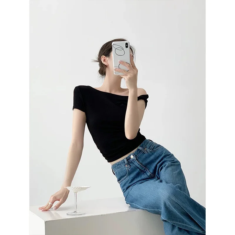 Moses American Style Retro Crossbody Twisted Short Sleeve-shirt Hot Girl Short Top
Moses American Style Retro Crossbody Twisted Short Sleeve-shirt Hot Girl Short Top