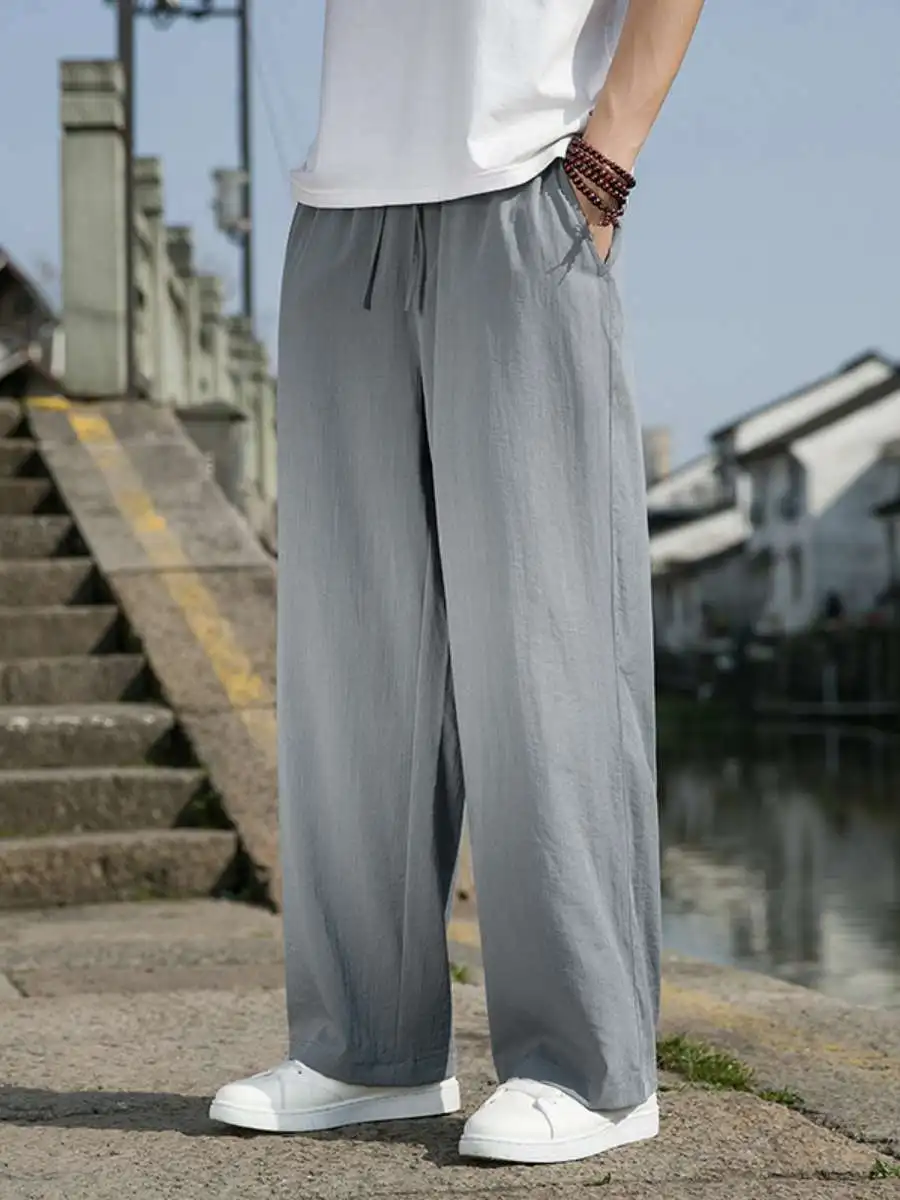 Мужские повседневные брюки с высокой талией, прямые, тонкие, однотонные, летние, в пол, удобные, дышащие, из хлопка
Мужские повседневные брюки с высокой талией, прямые, тонкие, однотонные, летние, в пол, удобные, дышащие, из хлопка