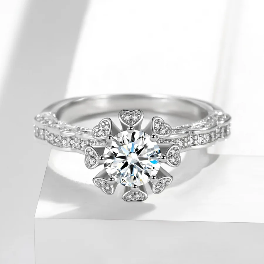 Pure Silver 925 New Blossoming Hand Holding Flower Women's Wedding Ceremony Carbon Silicon Stone 1 Carat Ring
Pure Silver 925 New Blossoming Hand Holding Flower Women's Wedding Ceremony Carbon Silicon Stone 1 Carat Ring