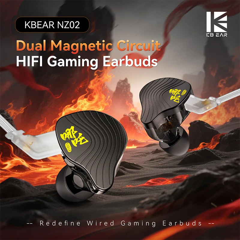 KBEAR NZ02 Dual-Magnetic Dynamic Driver Hi-Fi In-Ear Headphones — Supports 6D Audio, Gaming Mode, and Type-C Stereo Connection
KBEAR NZ02 Dual-Magnetic Dynamic Driver Hi-Fi In-Ear Headphones — Supports 6D Audio, Gaming Mode, and Type-C Stereo Connection