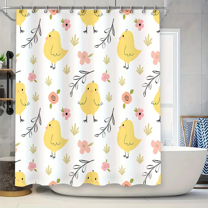 Ярко-желтые цыплята занавеска для душа милые весенние цветы декор для ванны для детской комнаты белая ткань с принтом водонепроницаемая подкладка для ванной комнаты 
Ярко-желтые цыплята занавеска для душа милые весенние цветы декор для ванны для детской комнаты белая ткань с принтом водонепроницаемая подкладка для ванной комнаты