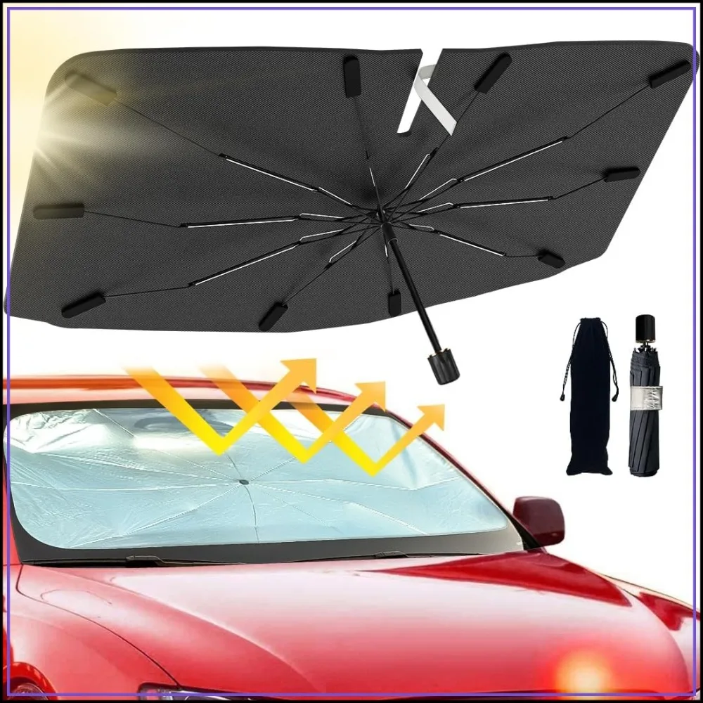 Windshield Sun Shade Umbrella, Foldable Car Sunshade with UV Block, Heat Insulation Protection for Auto Front Window, Blackout Trucks Cars Large
Windshield Sun Shade Umbrella, Foldable Car Sunshade with UV Block, Heat Insulation Protection for Auto Front Window, Blackout Trucks Cars Large
