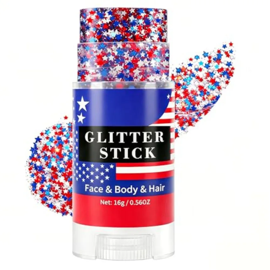 Limited-time offer Red White and Blue Star Hair Glitter Stick, Waterproof Face Body Glitter, 4th of July Accessories, Patriotic
Limited-time offer Red White and Blue Star Hair Glitter Stick, Waterproof Face Body Glitter, 4th of July Accessories, Patriotic