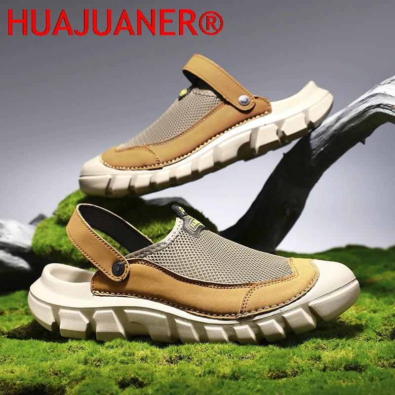 Удобные мужские кожаные сандалии, летняя уличная обувь для мужчин, нескользящие пляжные шлепанцы, новая мужская обувь для прогулок по воде
Удобные мужские кожаные сандалии, летняя уличная обувь для мужчин, нескользящие пляжные шлепанцы, новая мужская обувь для прогулок по воде