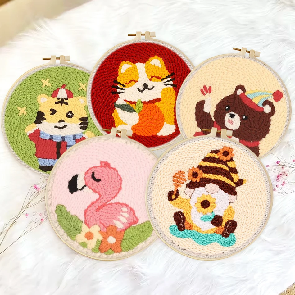 DIY Punch Needle Embroidery Set For Beginner Rug for Starter Kits Craft Painting Cute Animal Pattern Fabric Yarn Hoop
DIY Punch Needle Embroidery Set For Beginner Rug for Starter Kits Craft Painting Cute Animal Pattern Fabric Yarn Hoop