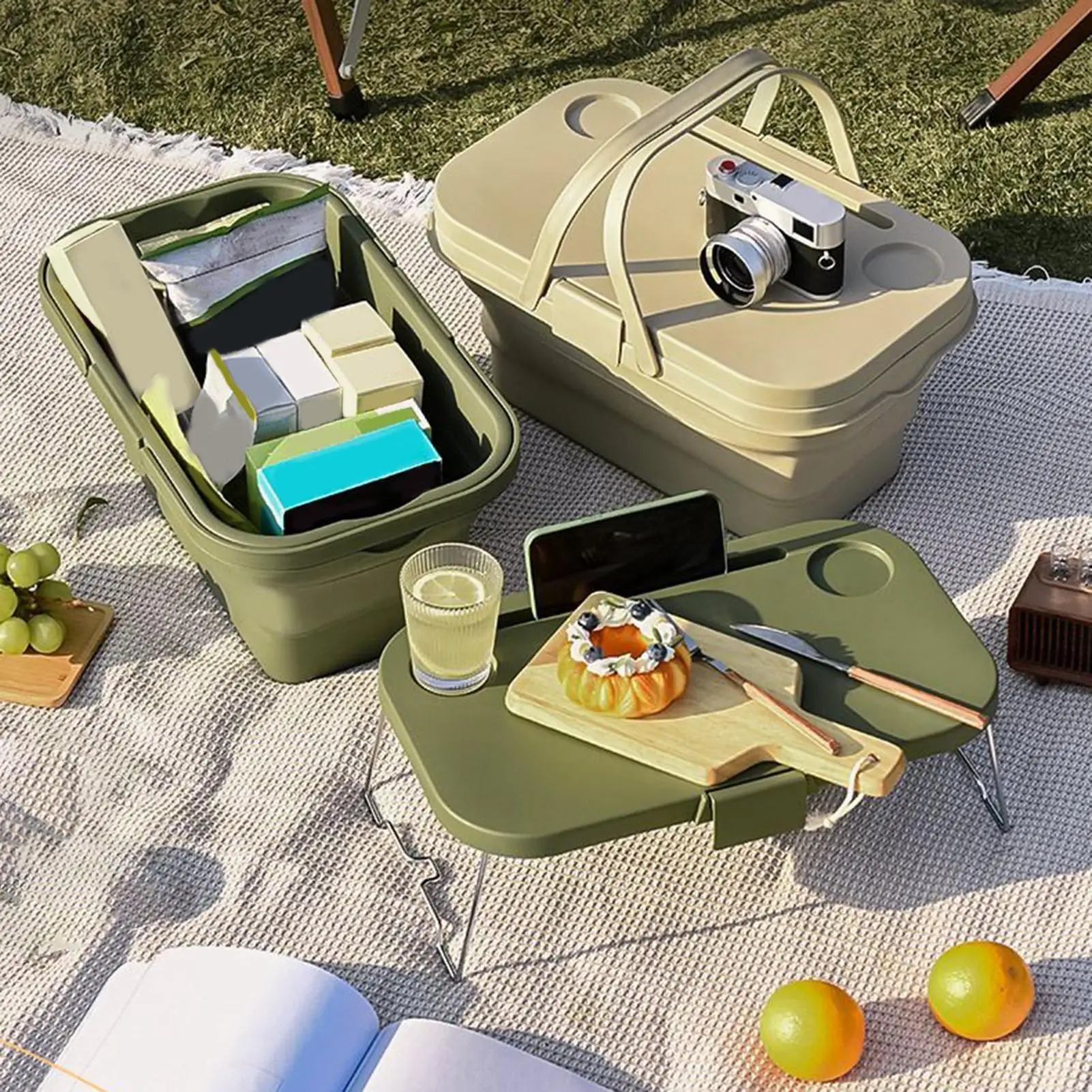Foldable Picnic Basket With Tray Table Folding Storage Box With Lid Portable Bucket For Picnic BBQ Outdoor Camping Fishing
Foldable Picnic Basket With Tray Table Folding Storage Box With Lid Portable Bucket For Picnic BBQ Outdoor Camping Fishing