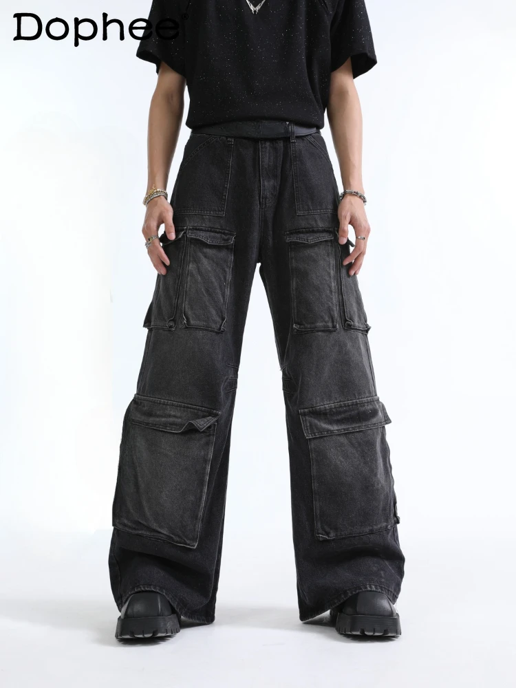 2024 Fashion Male Multi-Pocket Denim Trousers High Street Handsome Men's Wide Leg Jeans Trendy Male Zipper Straight Denim Pants
2024 Fashion Male Multi-Pocket Denim Trousers High Street Handsome Men's Wide Leg Jeans Trendy Male Zipper Straight Denim Pants