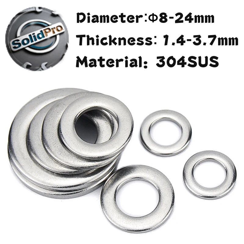 ΦM8/10/14/16/18/20/22/24mm 304SUS Thin Washer-Flat Gasket,Heavy Gauge Metal Spacers for Electrical/Furniture Assembly
ΦM8/10/14/16/18/20/22/24mm 304SUS Thin Washer-Flat Gasket,Heavy Gauge Metal Spacers for Electrical/Furniture Assembly