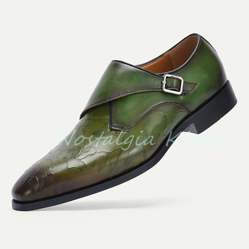 Olive Green Monk Strap Leather Derby Shoes Metal Buckle Map Embossed Design Dress Shoes Casual Genuine Leather Man Shoes
Olive Green Monk Strap Leather Derby Shoes Metal Buckle Map Embossed Design Dress Shoes Casual Genuine Leather Man Shoes
