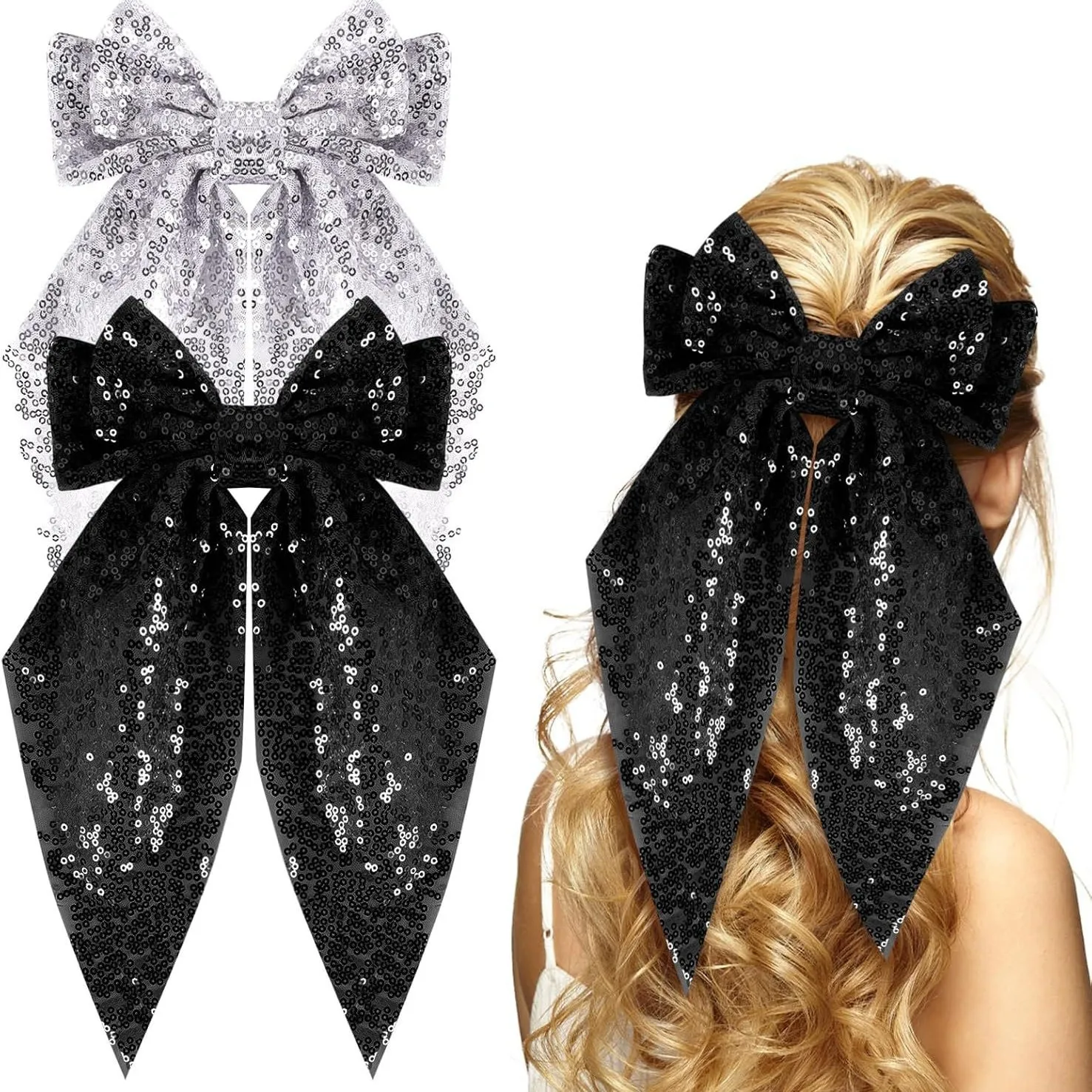 Glitter Sequins Bow Spring Hair Clip Elegant Mesh Ribbon Ponytail Hairpin Headwear Christmas Party Decoration Hair Accessories
Glitter Sequins Bow Spring Hair Clip Elegant Mesh Ribbon Ponytail Hairpin Headwear Christmas Party Decoration Hair Accessories