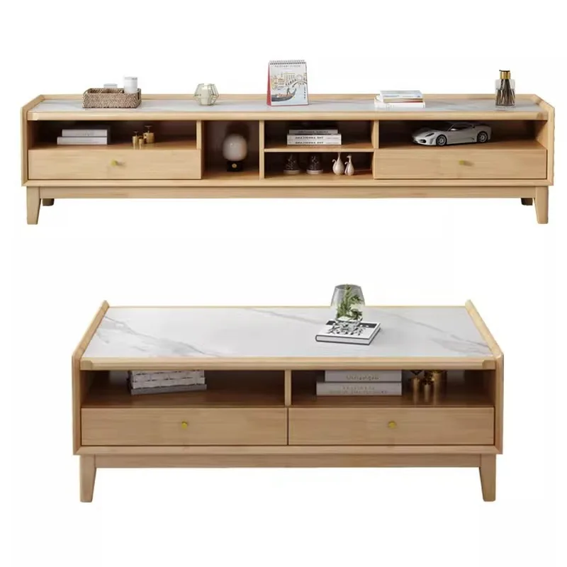 Solid wood storage and storage integrated light luxury high-end rock slab coffee table TV cabinet combination
Solid wood storage and storage integrated light luxury high-end rock slab coffee table TV cabinet combination