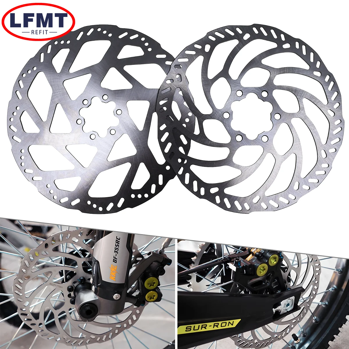 Electric Motorcycle Aluminum Front & Rear Brake Disc Rotors Motocross Accessories For Surron sur-ron Electric Dirt bike parts
Electric Motorcycle Aluminum Front & Rear Brake Disc Rotors Motocross Accessories For Surron sur-ron Electric Dirt bike parts