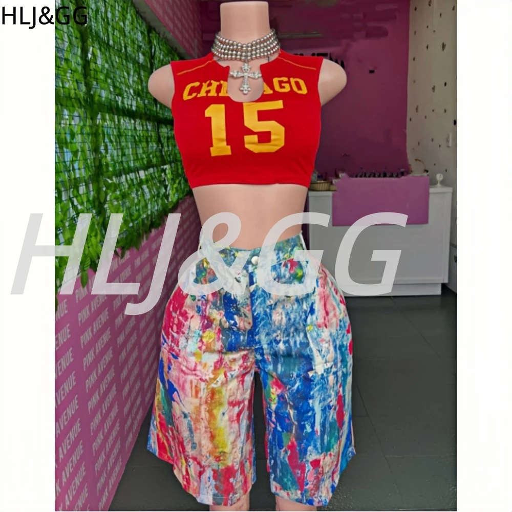 HLJ&GG Summer New Oil Painting Wide Leg Denim Pants Two Piece Sets Women Round Neck Sleeveless Slim Tank Top And Pants Outfits
HLJ&GG Summer New Oil Painting Wide Leg Denim Pants Two Piece Sets Women Round Neck Sleeveless Slim Tank Top And Pants Outfits