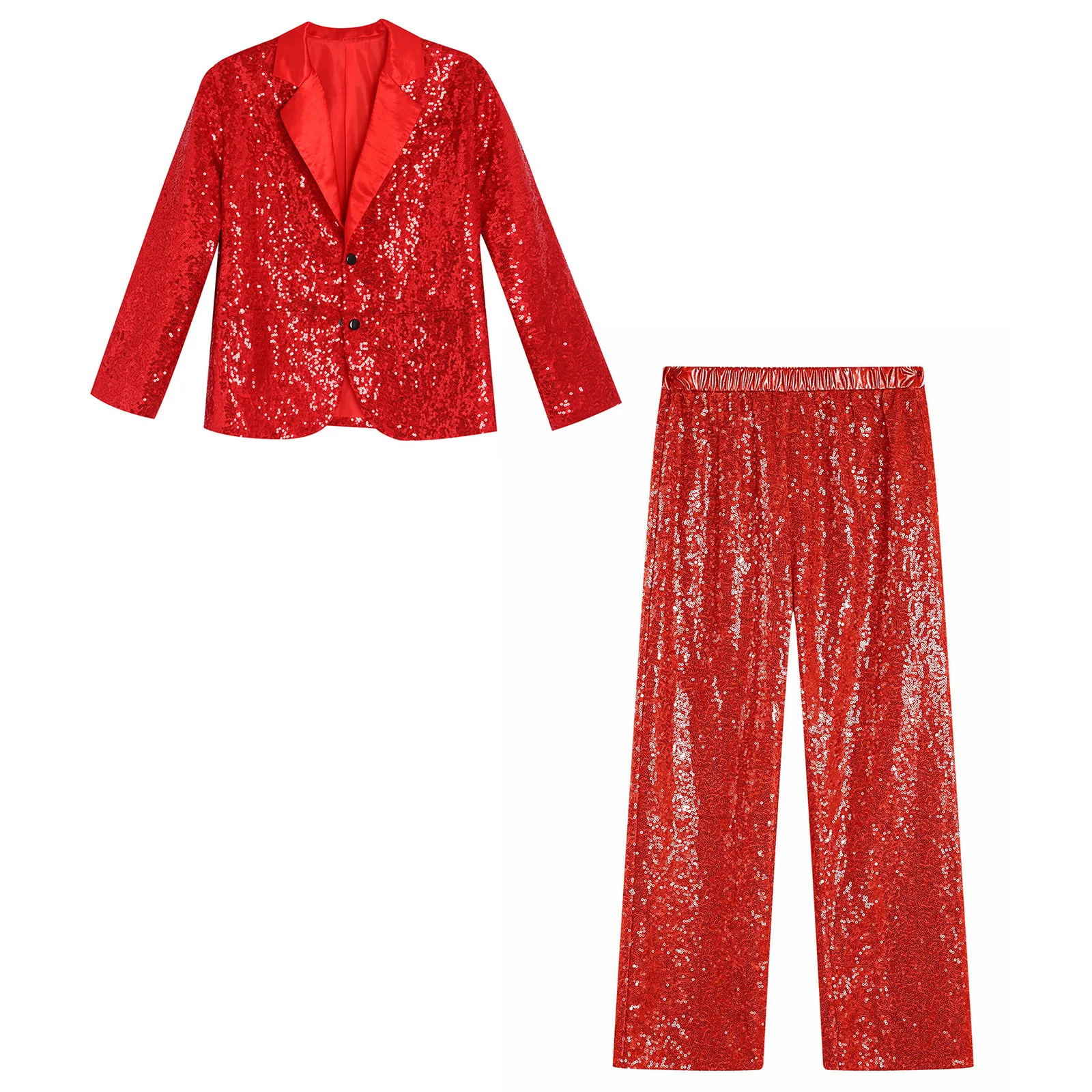 2pcs Girls Dance Costume Set Sparkly Sequins Blazer Jacket Sequin Pants for Jazz Ballroom Dance Theme Party Stage Performance
2pcs Girls Dance Costume Set Sparkly Sequins Blazer Jacket Sequin Pants for Jazz Ballroom Dance Theme Party Stage Performance