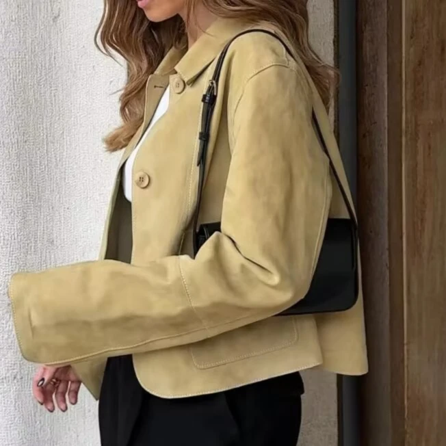 2024 Autumn New Fashionable Suit Jacket Spliced Double Pockets Skin Velvet Jacket Jacket Women's Top
2024 Autumn New Fashionable Suit Jacket Spliced Double Pockets Skin Velvet Jacket Jacket Women's Top