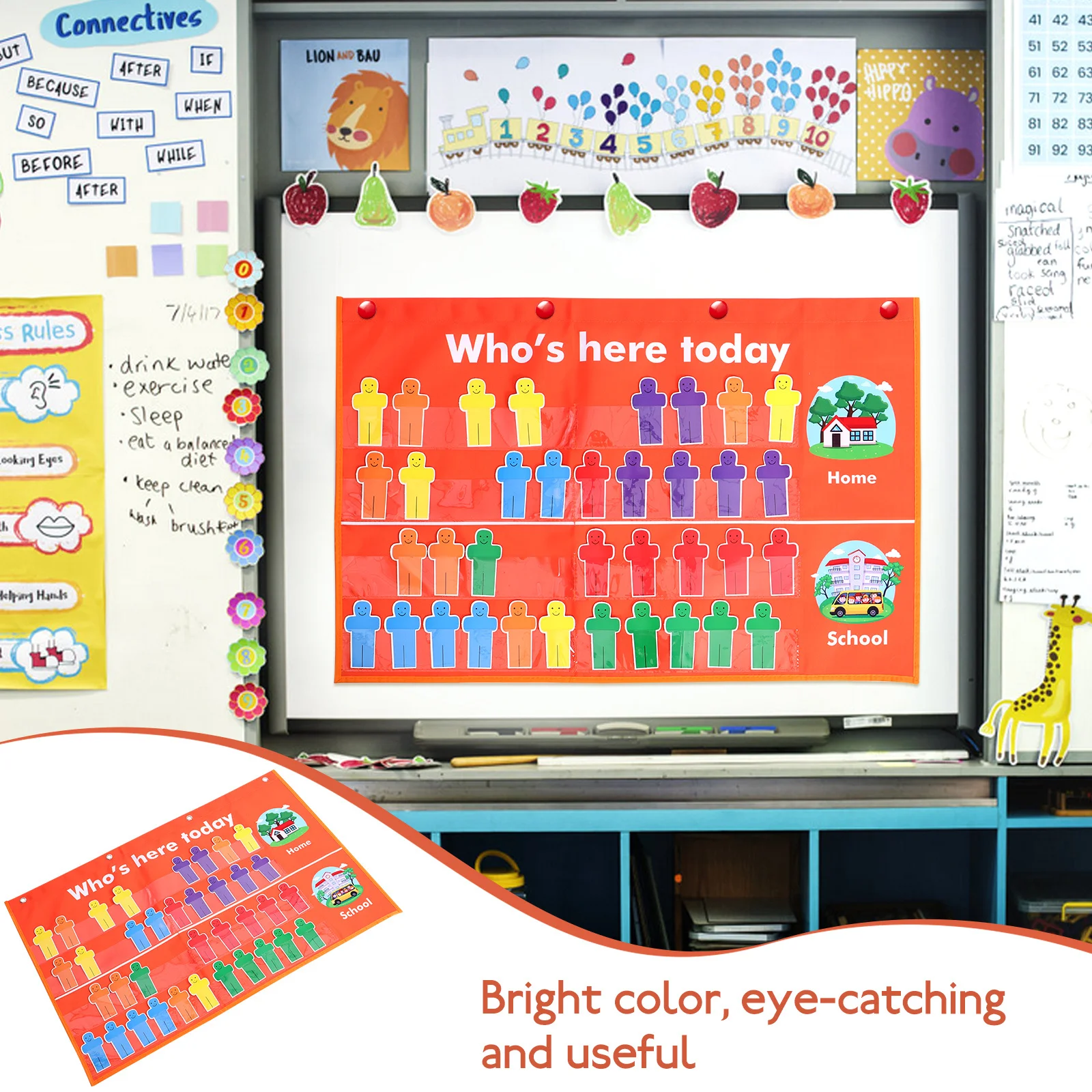 Attendance Pocket Chart Classroom Management Tool Students School Preschool Sturdy Polyester Fabric Lightweight Portable Bright
Attendance Pocket Chart Classroom Management Tool Students School Preschool Sturdy Polyester Fabric Lightweight Portable Bright