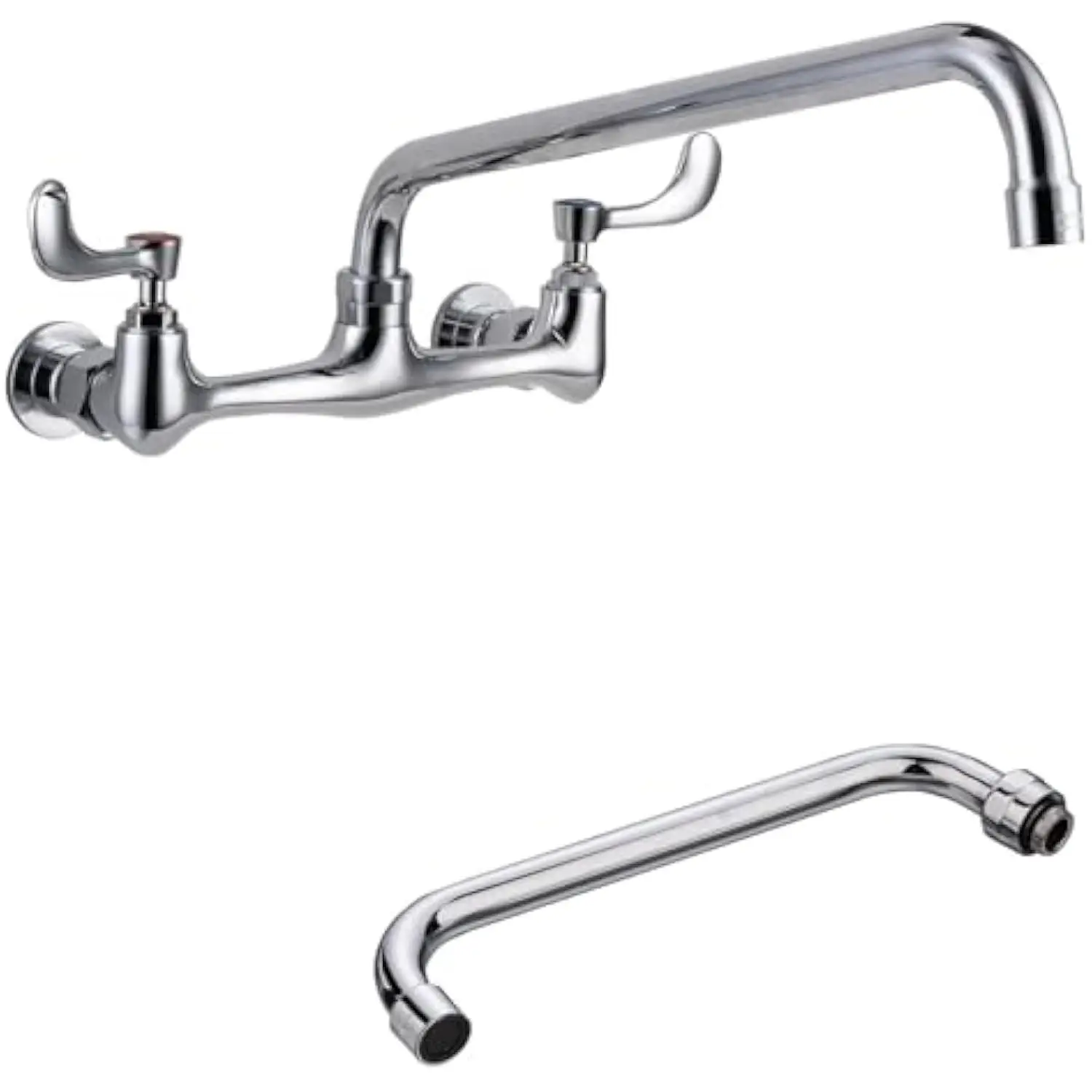 Commercial Faucet with 8 Center 12 Spout Wall Mount Kitchen Sink Faucet and 14 Swing Nozzle Chrome Polished
Commercial Faucet with 8 Center 12 Spout Wall Mount Kitchen Sink Faucet and 14 Swing Nozzle Chrome Polished