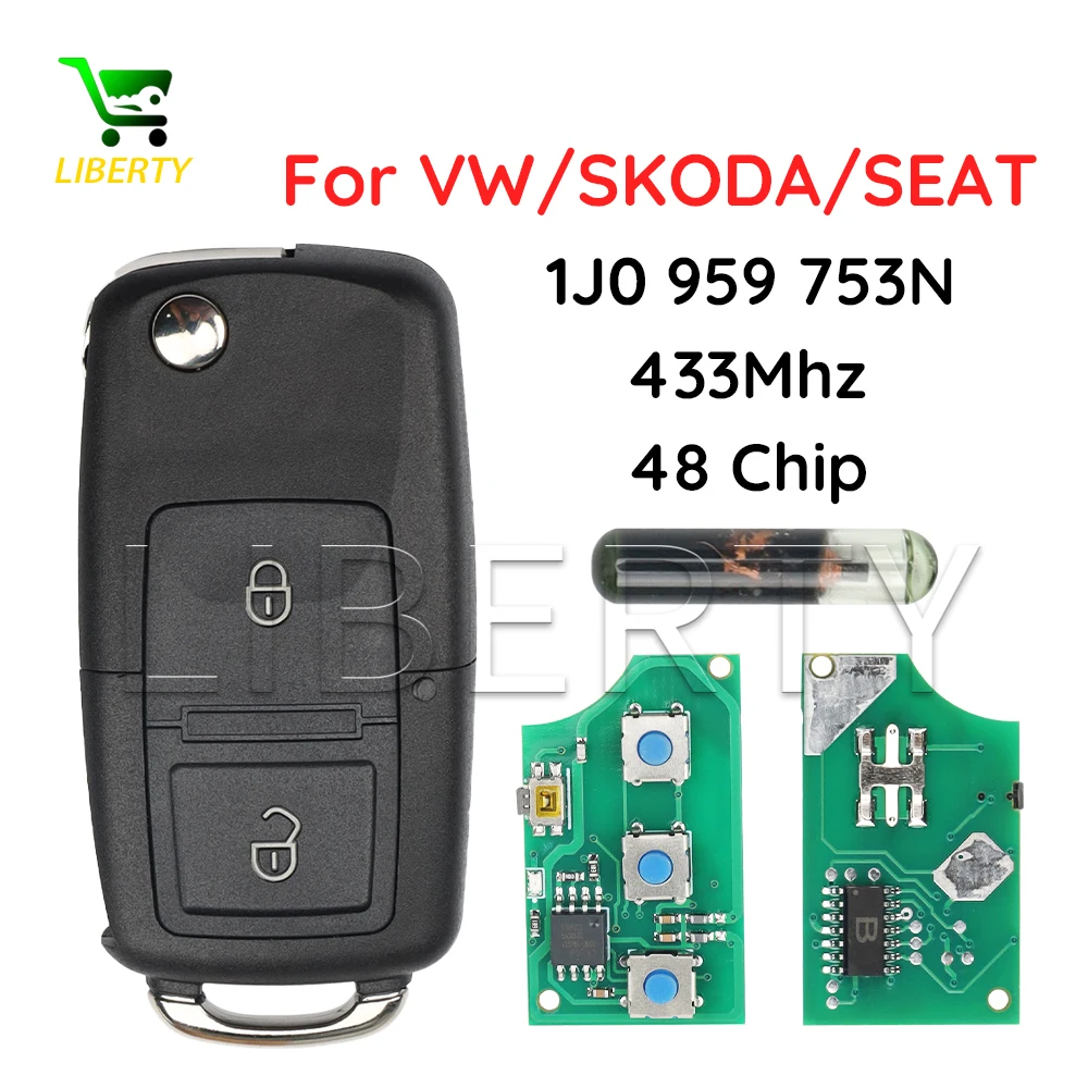 Ly Car Flip Key Fob For VW VOLKSWAGEN Golf MK4 Beetle SKODA Octavia tour SEAT Toledo 1J0959753N HU66 ID48 Chip 433Mhz Remote Key
Ly Car Flip Key Fob For VW VOLKSWAGEN Golf MK4 Beetle SKODA Octavia tour SEAT Toledo 1J0959753N HU66 ID48 Chip 433Mhz Remote Key