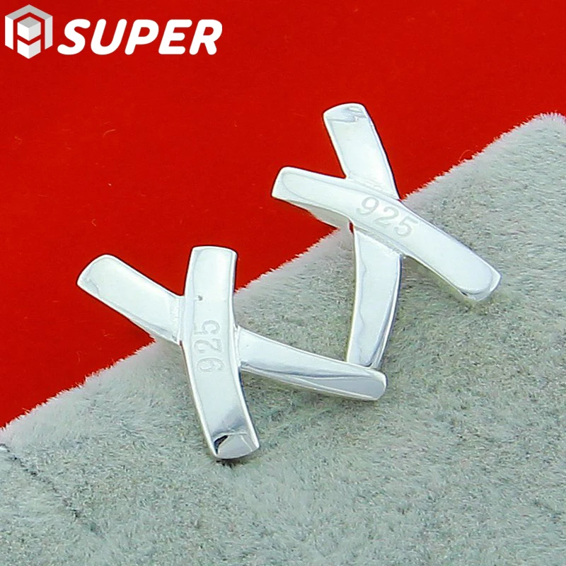 925 Sterling Silver Cross X Stud Earring For Women Fashion Charm Wedding Engagement Party Jewelry
925 Sterling Silver Cross X Stud Earring For Women Fashion Charm Wedding Engagement Party Jewelry