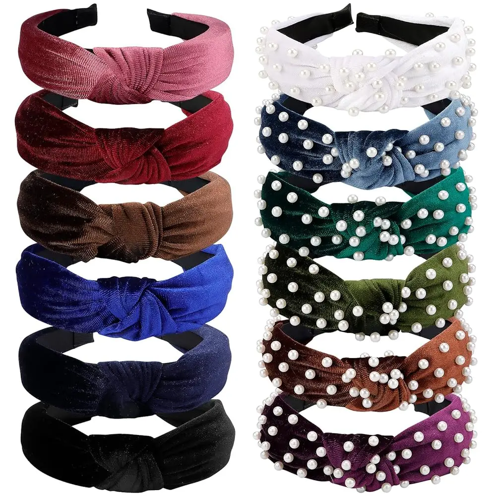 Free Shipping Pearl Headband, 12 pcs Knotted Headbands for Women - Hair Bands with Beaded Non Slip Wide Top Knot - Velvet Hair B
Free Shipping Pearl Headband, 12 pcs Knotted Headbands for Women - Hair Bands with Beaded Non Slip Wide Top Knot - Velvet Hair B