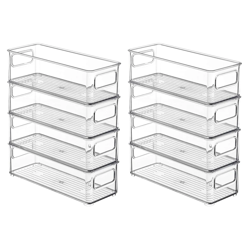 Set Of 8 Stackable Plastic Food Storage Bins - Refrigerator Organizer With Handles For Pantry, Fridge, Freezer, Kitchen
Set Of 8 Stackable Plastic Food Storage Bins - Refrigerator Organizer With Handles For Pantry, Fridge, Freezer, Kitchen