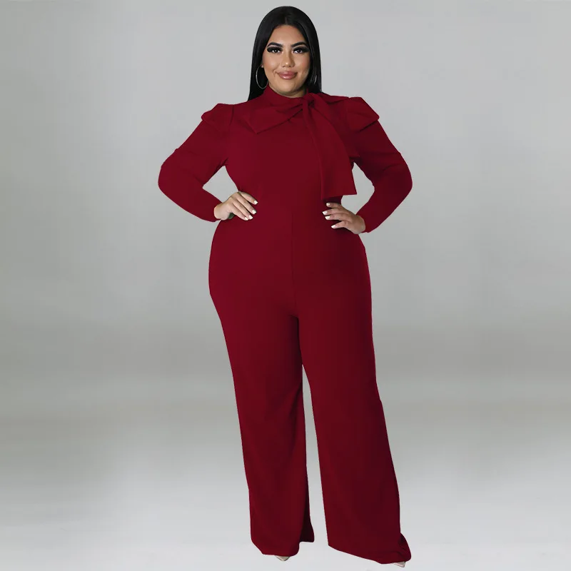 My1009 Plus Size Women's Solid Color with Bow Tie Long Sleeved Pants, Fashionable Jumpsuit
My1009 Plus Size Women's Solid Color with Bow Tie Long Sleeved Pants, Fashionable Jumpsuit