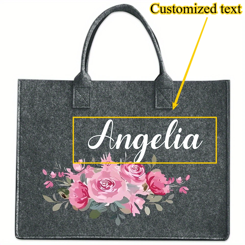 Custom Name Casual Tote Bag, Large Capacity Women's Felt Handbag, Shoulder Bag - Commuter Crossbody Bag Shopping storage bag
Custom Name Casual Tote Bag, Large Capacity Women's Felt Handbag, Shoulder Bag - Commuter Crossbody Bag Shopping storage bag