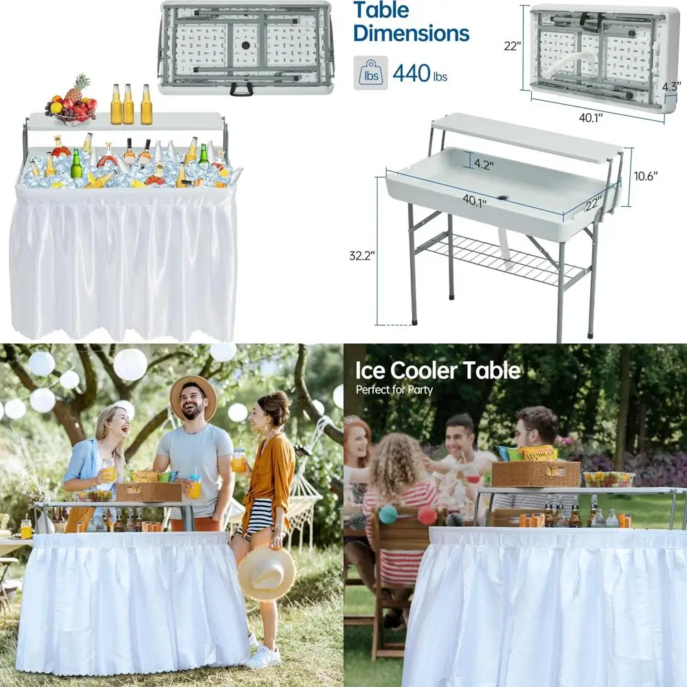 Портативный складной столик для льда со съемной юбкой и держателем для напитков — уличный столик-холодильник для удобства
Портативный складной столик для льда со съемной юбкой и держателем для напитков — уличный столик-холодильник для удобства