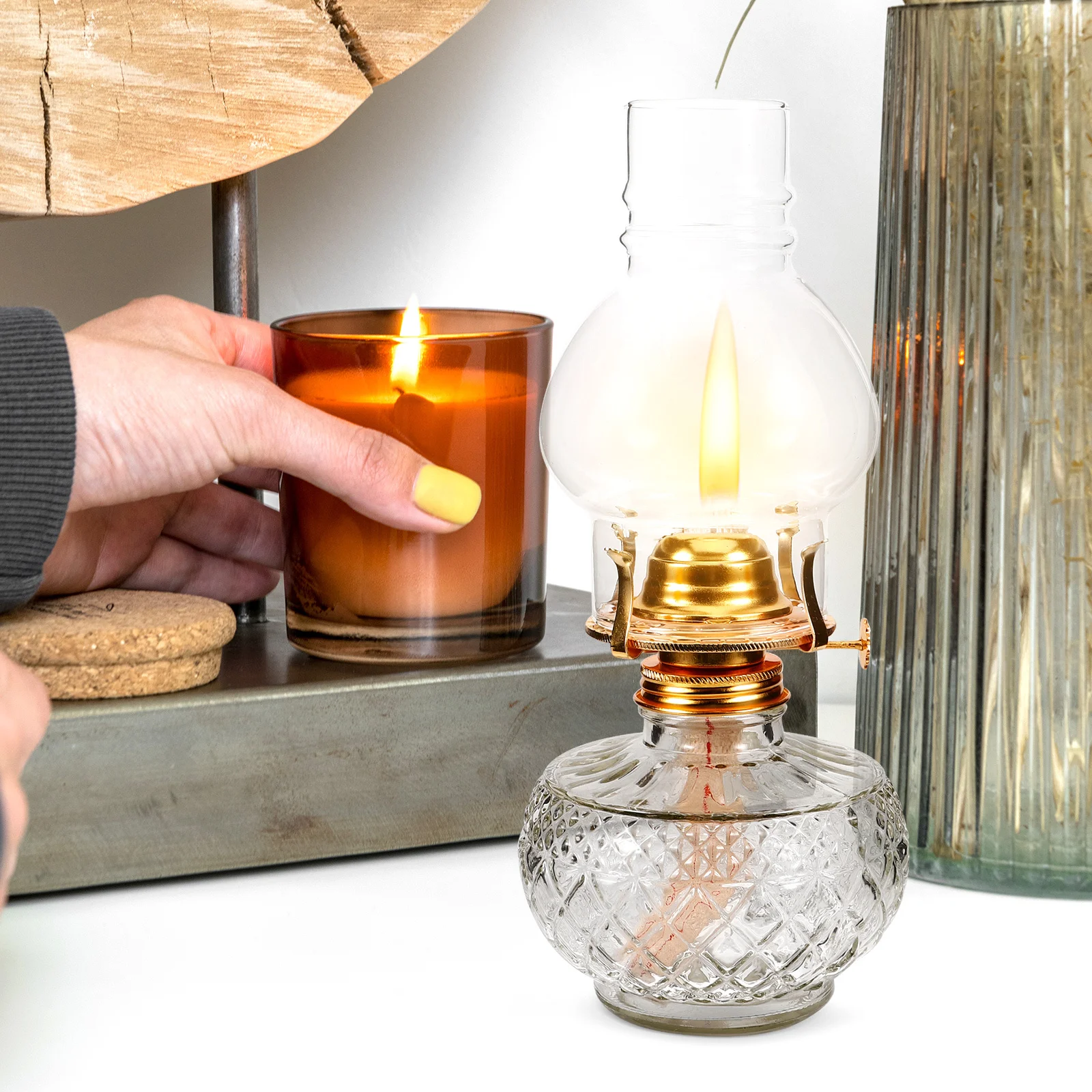 Vintage Glass Lamp Decorative Oil Light Indoor Table Lamp Wedding Party Home Decor Clear Heat Resistant
Vintage Glass Lamp Decorative Oil Light Indoor Table Lamp Wedding Party Home Decor Clear Heat Resistant