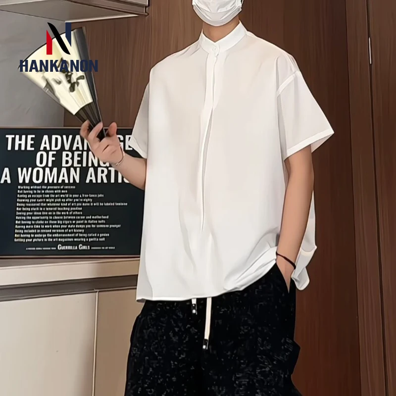 Loose Fit Stand-up Collar Shirt Men's Casual Pullover Short Sleeve Top.Oversized Breathable Top V-neck M-5XL
Loose Fit Stand-up Collar Shirt Men's Casual Pullover Short Sleeve Top.Oversized Breathable Top V-neck M-5XL