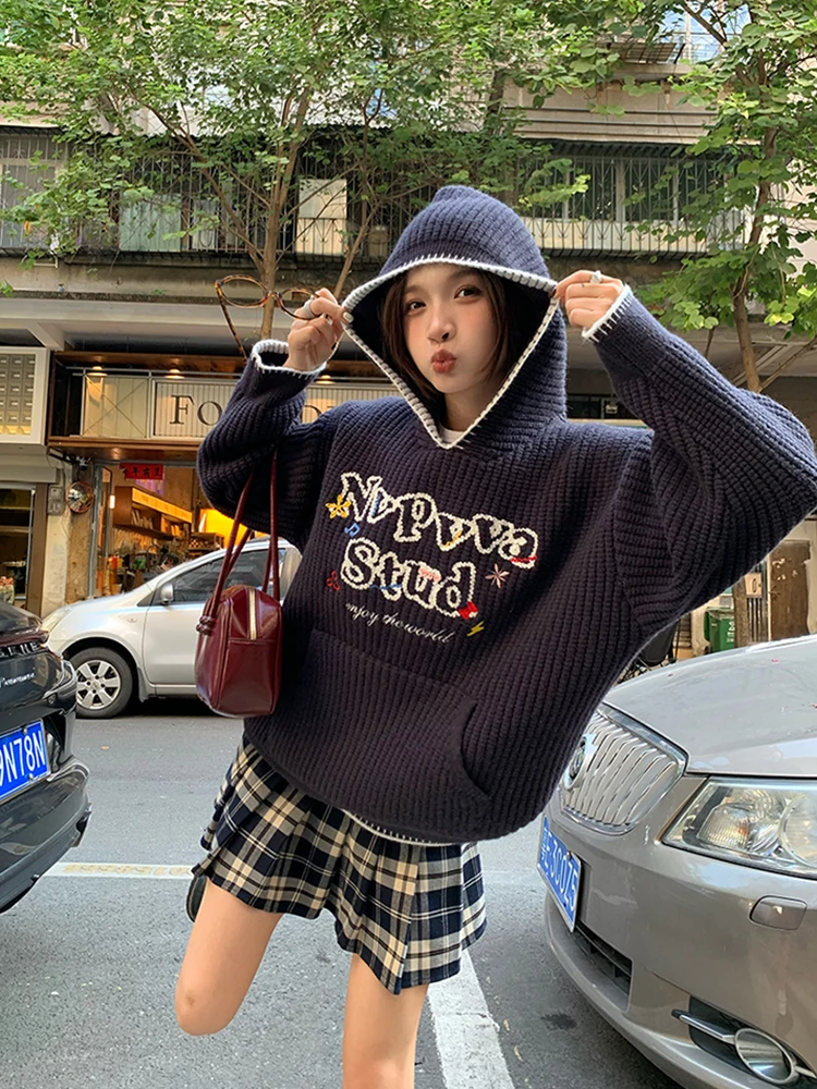 NVPVVA Autumn Winter New Sle Pine Pattern Logo Embroidered Sweater Lazy Korean Sle Wfle Couple Hat irt Women's K...
NVPVVA Autumn Winter New Sle Pine Pattern Logo Embroidered Sweater Lazy Korean Sle Wfle Couple Hat irt Women's K...