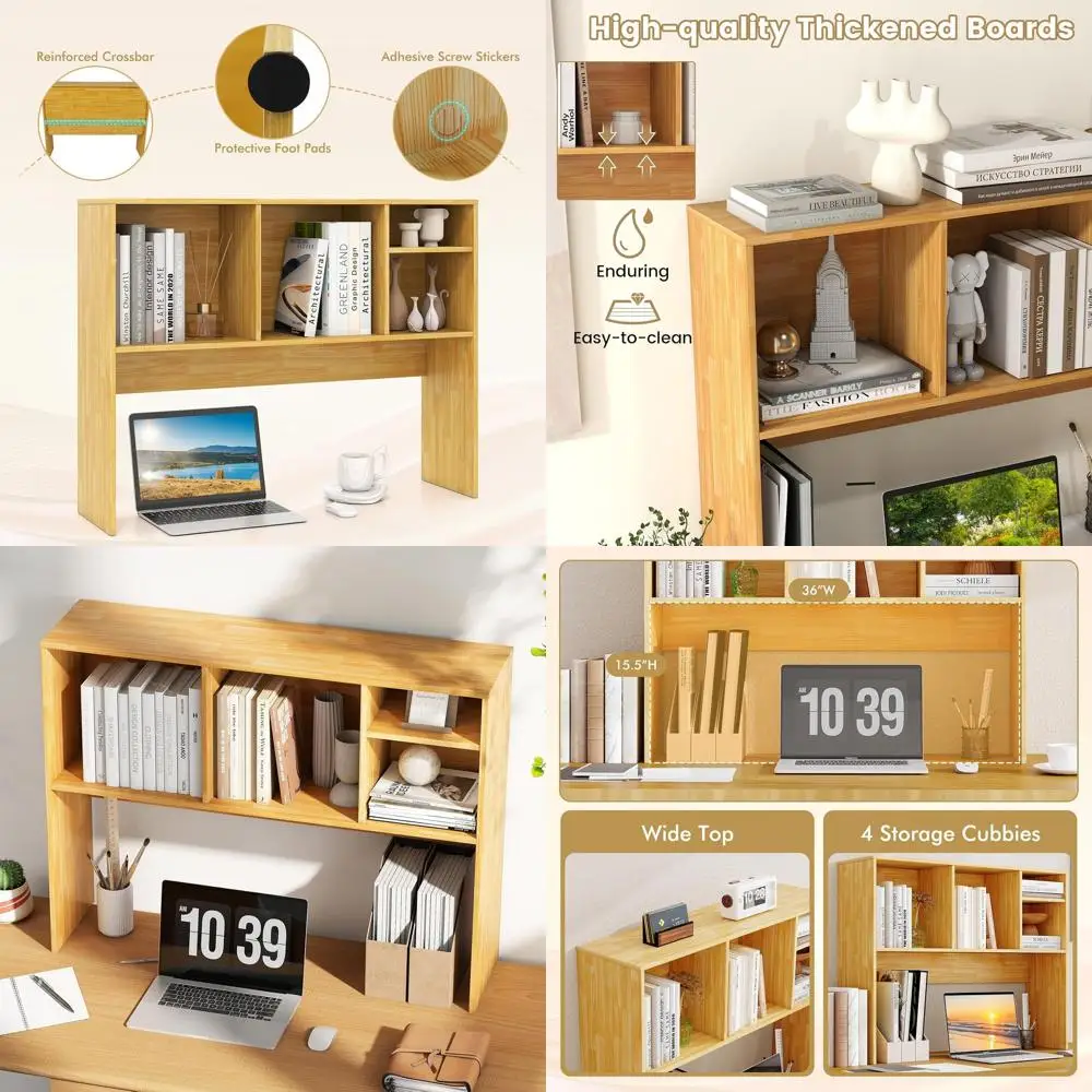 4-Tier Wooden Desk Shelf Organizer with Anti-Tip Safety Features for Home Office or Dorm, Study Area (Burlywood)
4-Tier Wooden Desk Shelf Organizer with Anti-Tip Safety Features for Home Office or Dorm, Study Area (Burlywood)