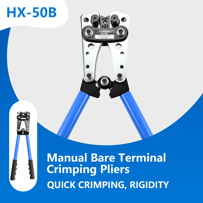 Hx-50B Large Manual Bare Terminal Crimping Pliers 6-50mm² Y-Type / Ot/Dt Copper-Aluminum Nose Cold-Press Terminal Crimping Pliers High-Power Cable Terminal Crimping Tool
Hx-50B Large Manual Bare Terminal Crimping Pliers 6-50mm² Y-Type / Ot/Dt Copper-Aluminum Nose Cold-Press Terminal Crimping Pliers High-Power Cable Terminal Crimping Tool