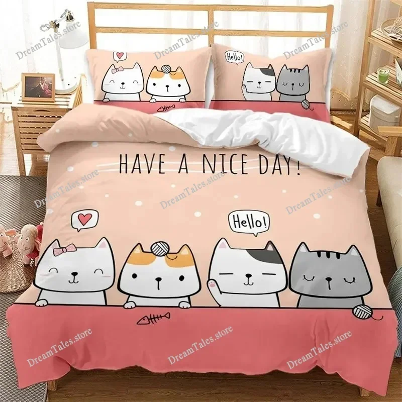 Kawaii Cat Duvet Cover Cartoon Bedding Set Microfiber Cute 3D Animals Comforter Cover Twin Full King for Kids Boy Girl Teen Room
Kawaii Cat Duvet Cover Cartoon Bedding Set Microfiber Cute 3D Animals Comforter Cover Twin Full King for Kids Boy Girl Teen Room