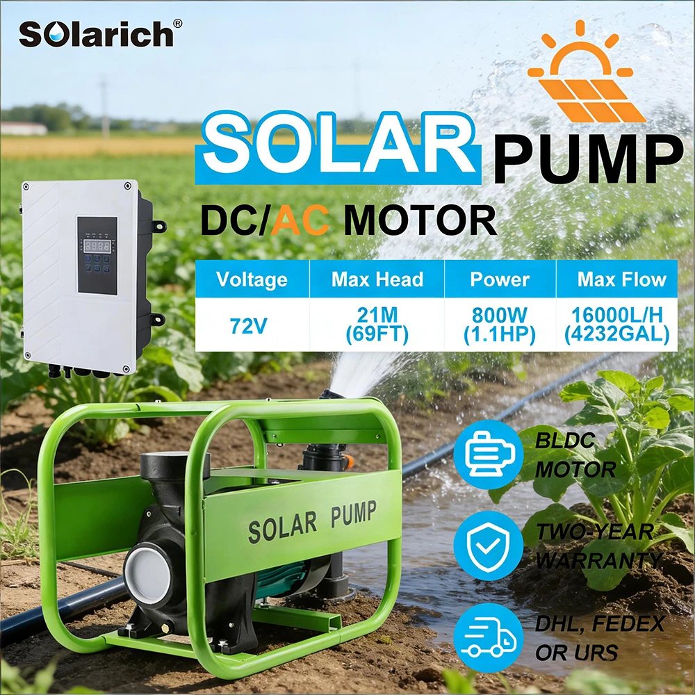 Portable AC/DC Solar Surface Pump Electric Great Flow Rate Brushless 72V Motor 2HP, 3HP For Agiculture Farming Irrigation
Portable AC/DC Solar Surface Pump Electric Great Flow Rate Brushless 72V Motor 2HP, 3HP For Agiculture Farming Irrigation