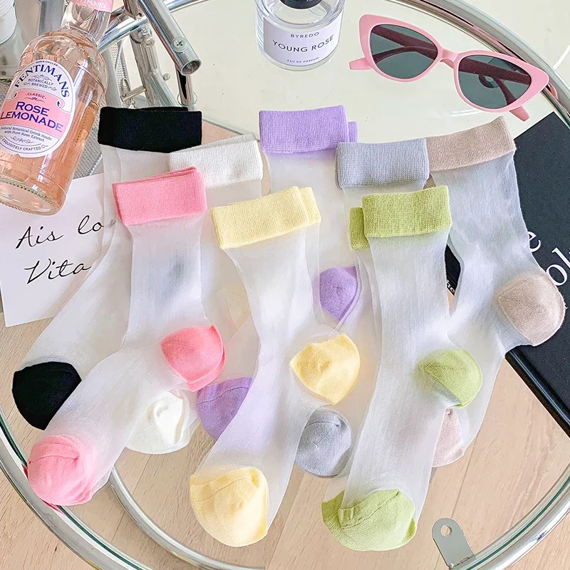 Crystal Silk Socks Women Summer Ultra-thin Transparent Nylon Long Socks Korean Fashion Casual Solid Color Breathable Women Socks
Crystal Silk Socks Women Summer Ultra-thin Transparent Nylon Long Socks Korean Fashion Casual Solid Color Breathable Women Socks