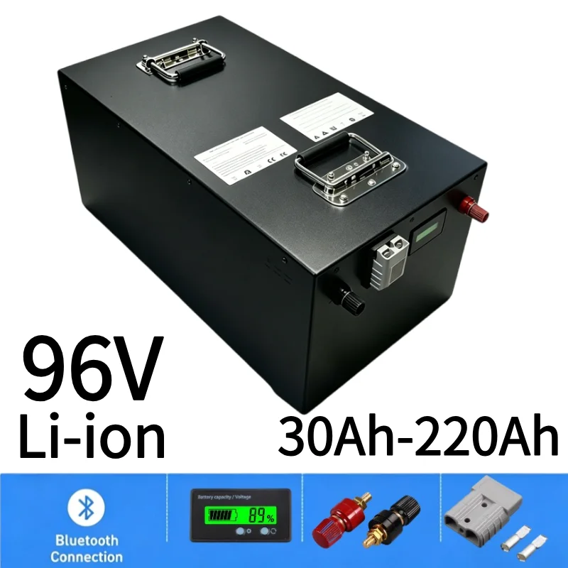 96V High Power Lithium Ion Battery 30Ah-220Ah Bluetooth BMS With Charger For 5000W Motor AGV Robot Scooter E-Motorcycle Pack
96V High Power Lithium Ion Battery 30Ah-220Ah Bluetooth BMS With Charger For 5000W Motor AGV Robot Scooter E-Motorcycle Pack